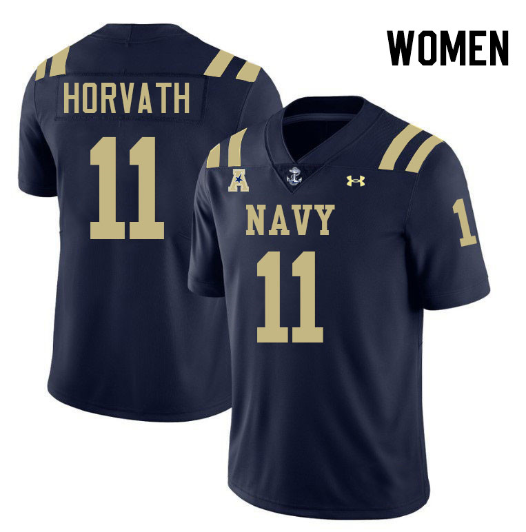 Women Navy Midshipmen #11 Blake Horvath College Football Jerseys Stitched-Navy